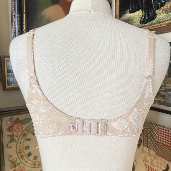 Wacoal Tan Floral Lace Unlined Underwire Awareness Bra 85567 Size 36C - Picture 4 of 6